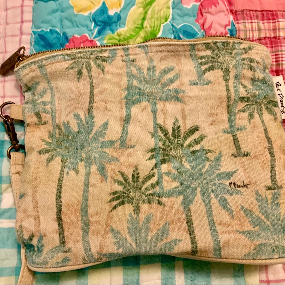 Paul Brent Sun & Sand Palm Tree Print Clutch Makeup Bag